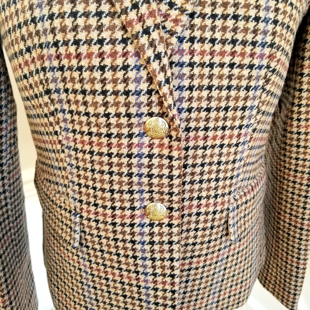 🆕️ J CREW Houndstooth Schoolboy Blazer Brown - Picture 3 of 8